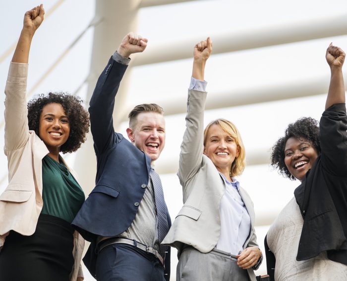 Employees with good wellbeing at work.