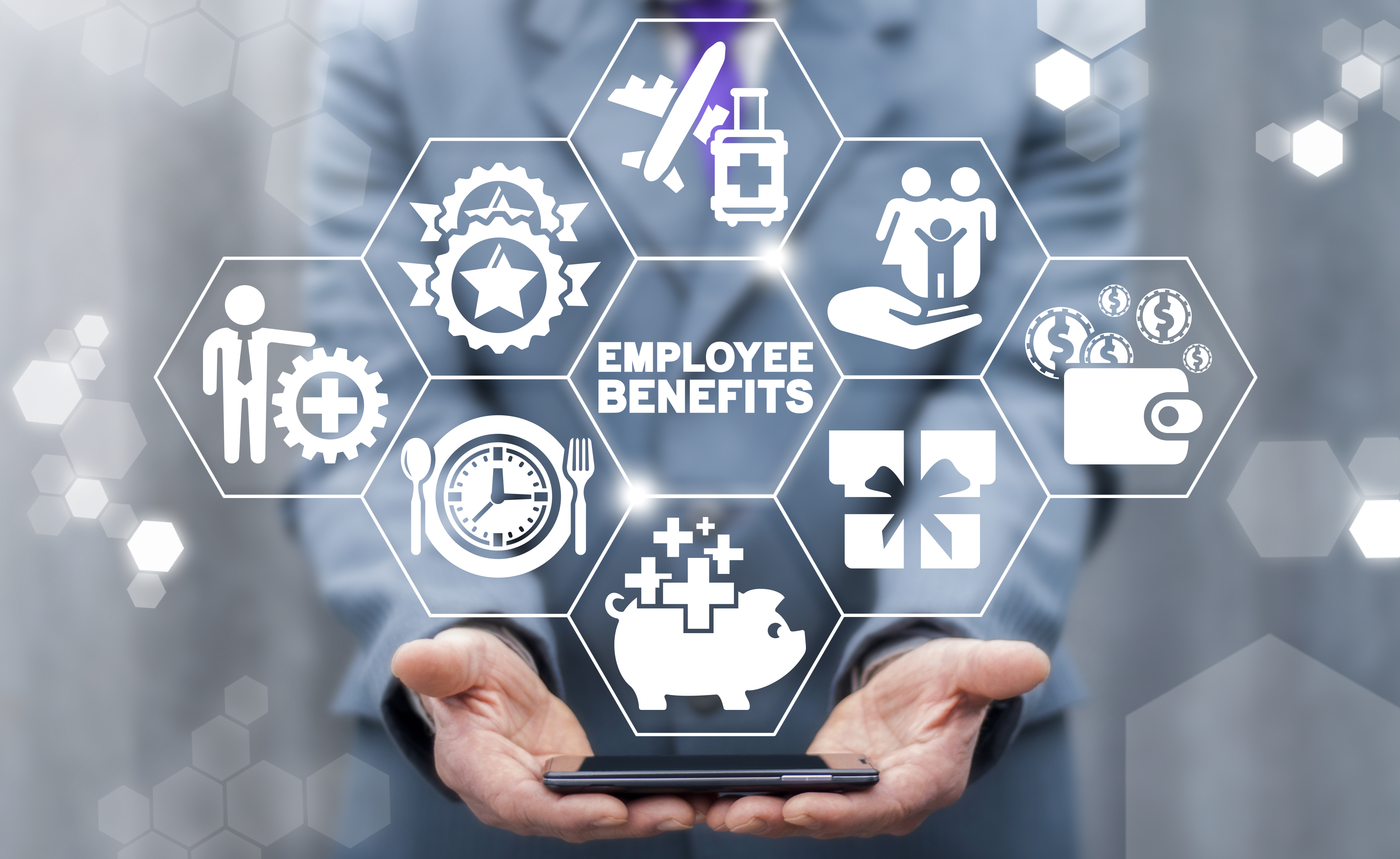Symbols representing employee benefits