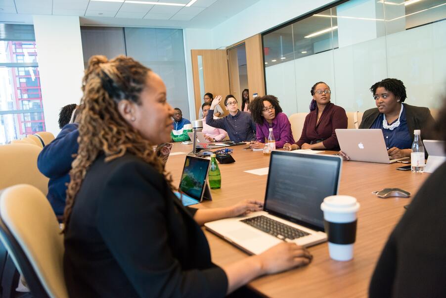 employees in a boardroom for training