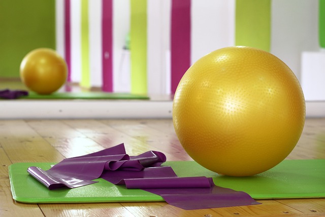 exercise ball on matt
